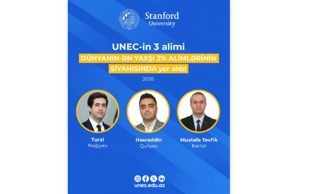 UNEC-in 3 alimi dünyanın TOP 2 faiz alimləri siyahısında